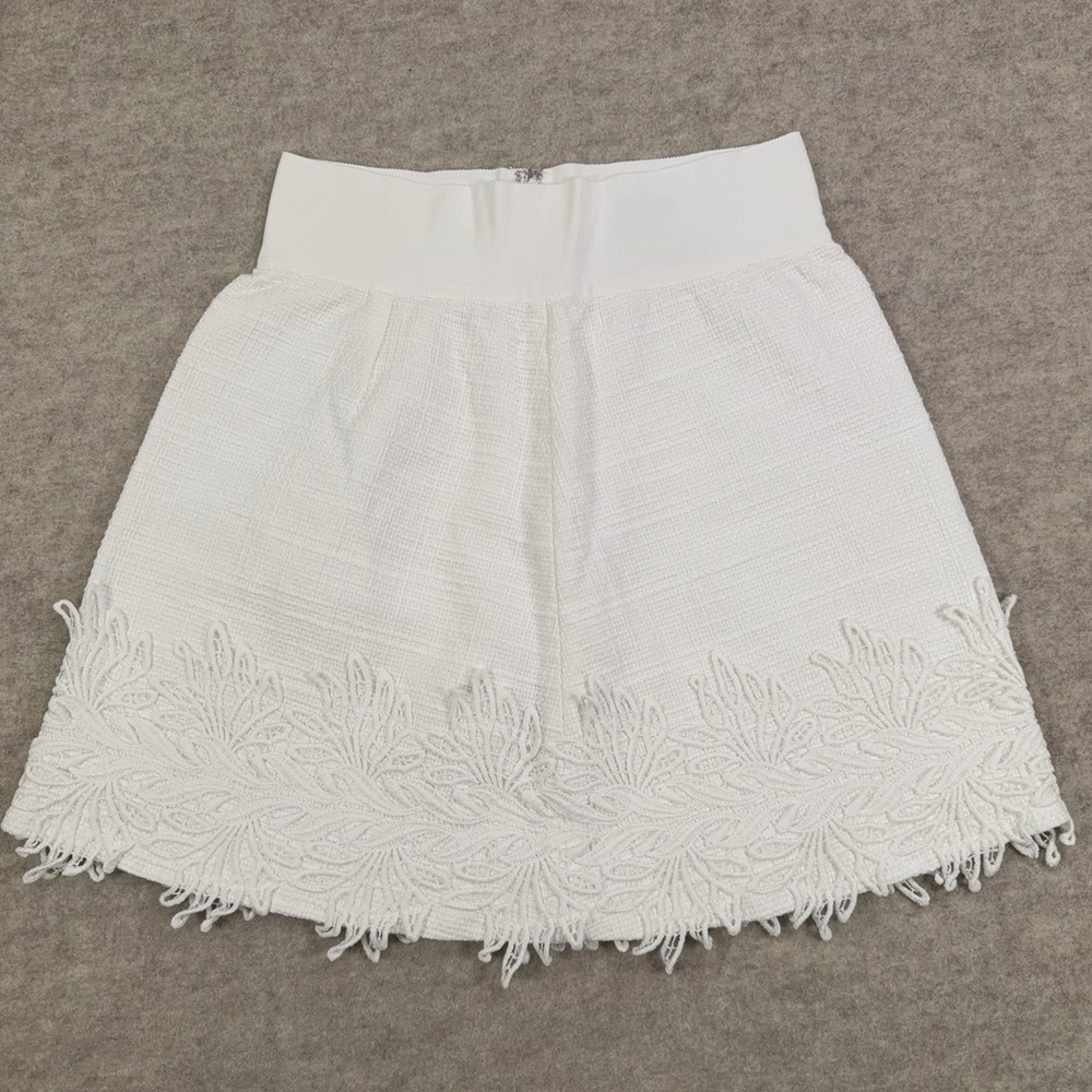 Moncler Skirt Mini Lace White Womens Size 40 (Small US 6) Lined Floral